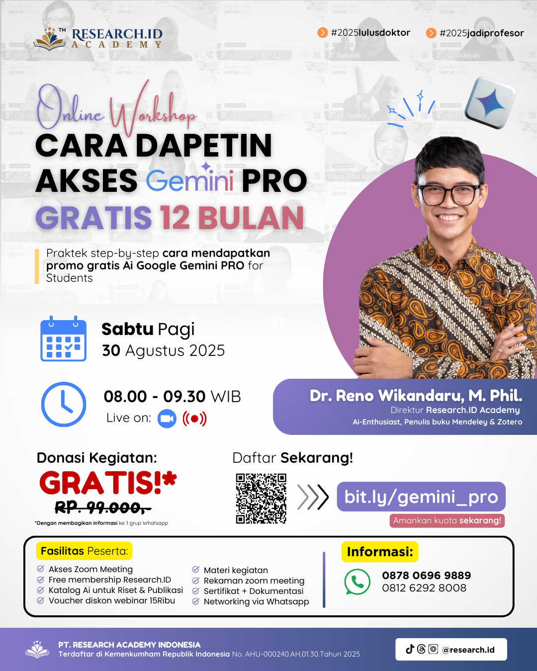 🌟 Online Workshop: CARA DAPETIN AKSES GEMINI PRO GRATIS 12 BULAN